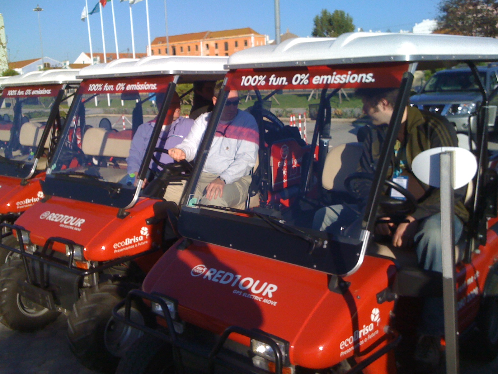 As a comparison we drove some electric Golf karts As a comparison we drove some electric Golf karts